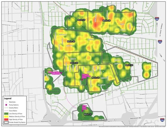 Smoke Testing Heat Map Depicting II Sources