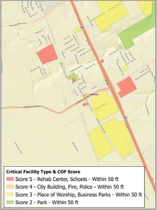 Criticality Score based on Facility Map