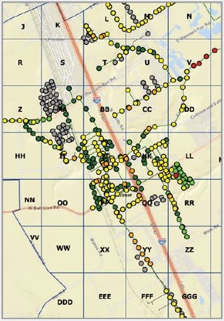 Map for Optimizing Inspections by Location and Score