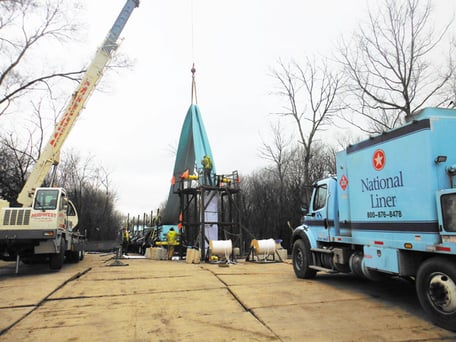 Robust swamp mats were installed to protect the forest floor from damage from construction vehicles.